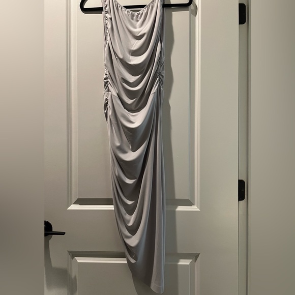 Norma Kamali Tara Side Drape Dress Fog - Picture 3 of 3